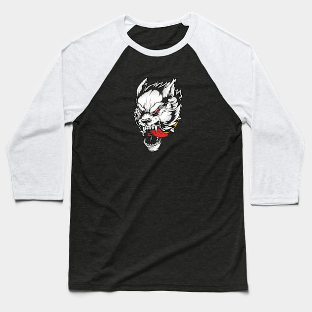 Fierce Slashing Werewolf Monster Baseball T-Shirt by BakaOutfit